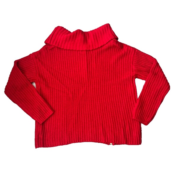 (NWT) Modamix Women's Red Cowl Neck Zip Front Long Sleeve Sweater Plus Size 2X - Picture 4 of 9